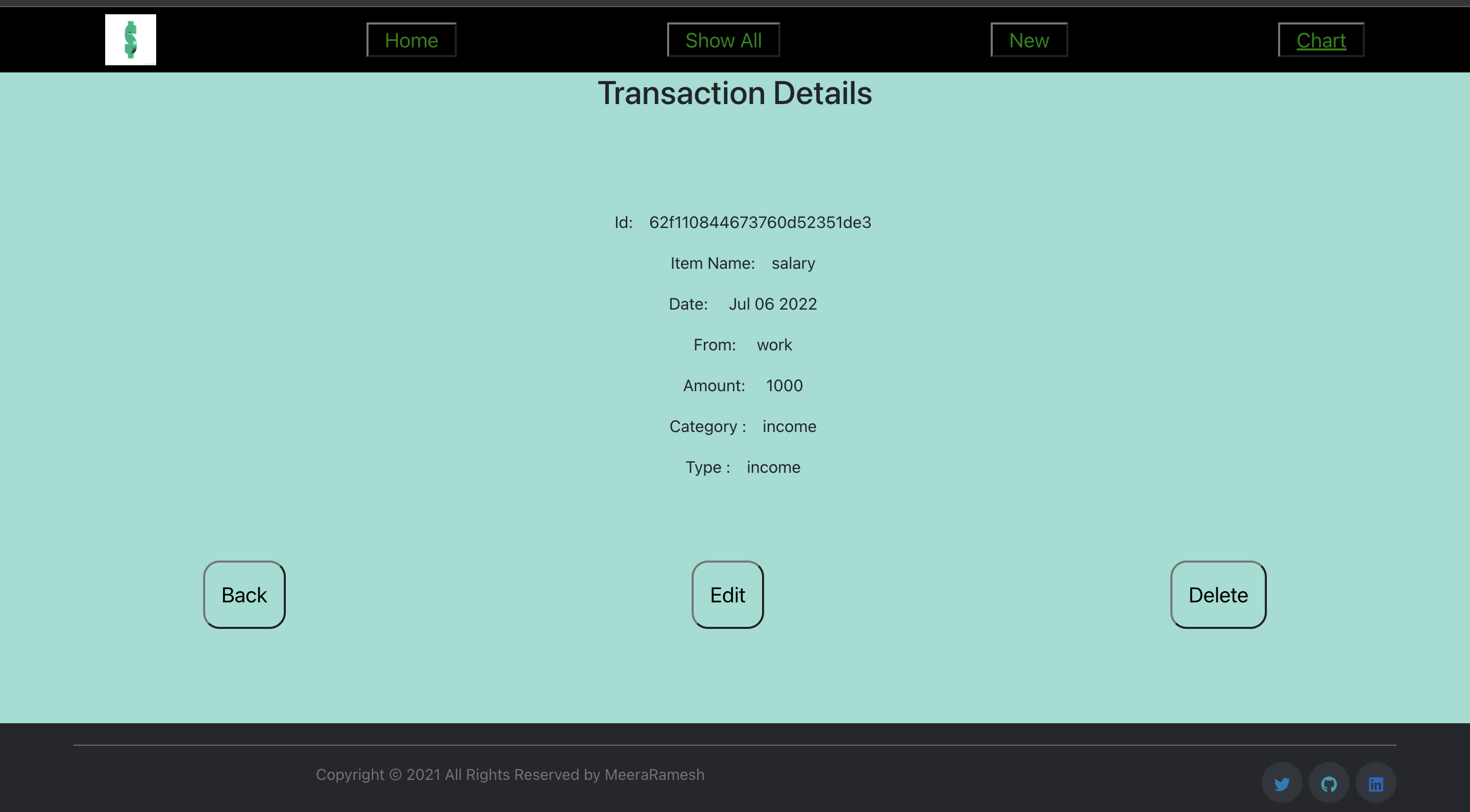 details of transactions